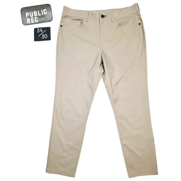 Public Rec Workday Chino Pants Men's 34/30 Sand Stretch Casual Preppy Office - Picture 1 of 16